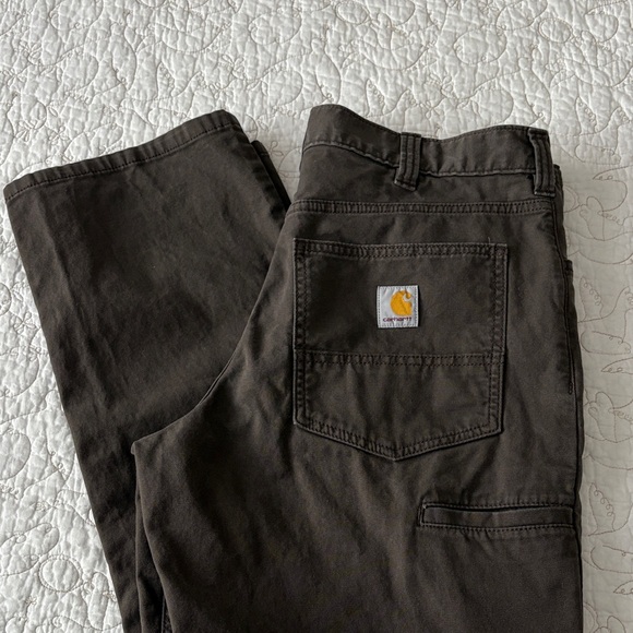 Men’s 34x30 NWOT Carhartt Dark Brown Trousers - Picture 1 of 13